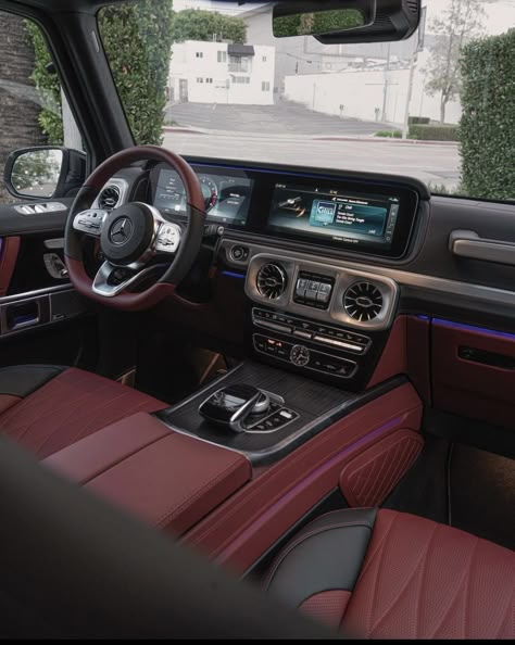 Burgundy G Wagon, Red Interior G Wagon, Mercedes G Class Interior, Burgundy Car Interior, Mercedes Benz G Class Interior, Brown G Wagon, Red G Wagon, G Class Interior, G Wagon Interior