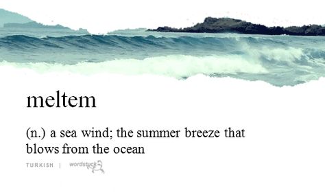 Words We Like - Writers Write  That's what rejuvenates me. Beautiful French Words, Ocean Words, Word Definition, Sea Quotes, Nature Words, Wind Blowing, Unique Words Definitions, Uncommon Words, Fancy Words