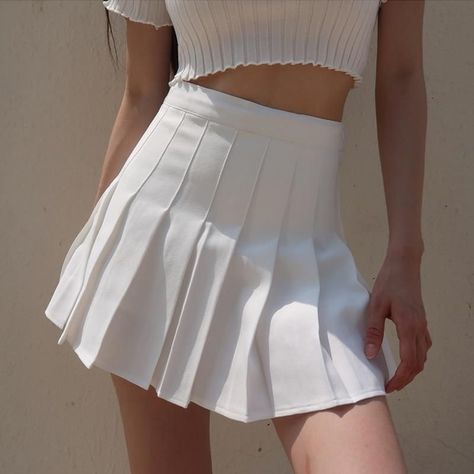 7949e456002b28988d38185bd30e77fddesc35566114ri Preppy Mode, White Pleated Skirt, Y2k Harajuku, Skater Skirts, Pleated Tennis Skirt, Tennis Skirts, Retro Streetwear, Women Skirt, Dance Skirt