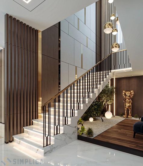 Hotel Staircase Design, Under Staircase Ideas Modern, Luxury Stairs, درج السلم, Staircase Interior Design, Staircase Wall Decor, Staircase Design Modern, Stairs Design Interior, Staircase Railing Design