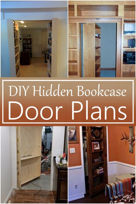 Diy Murphy Door Plans, Diy Bookcase Door, Bookshelf Hidden Door, Secret Door Bookshelf, Diy Bookshelf Door, Diy Hidden Door, Bookcase Door Diy, Secret Bookshelf Door, Hidden Bookshelf Door