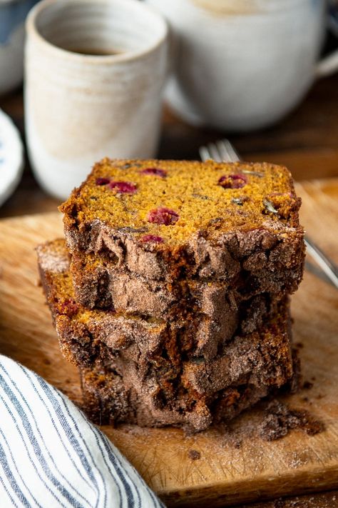 One-Bowl Pumpkin Cranberry Bread - The Seasoned Mom Pumpkin And Cranberry Recipes, Cranberry Pumpkin Bread, Pumpkin Cranberry Muffins, Pumpkin Cranberry Bread, Cranberry Pumpkin, Cranberry Bread Recipes, Cranberry Cinnamon, The Seasoned Mom, Pumpkin Pie Mix