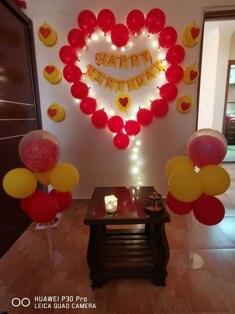 Bday Decoration For Husband At Home, Decorations For Anniversary At Home, Anniversary Simple Decoration At Home, Happy Birthday Husband Decoration Ideas, Simple Birthday Decorations For Husband, Hubby Birthday Decoration Ideas, Husband Birthday Celebration Ideas, Simple Birthday Balloon Decorations, Easy Birthday Decorations At Home