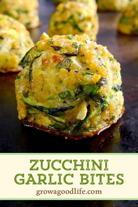 Zucchini Garlic Bites, Garlic Bites, Healthy Reciepes, Masakan Malaysia, Zucchini Bites, Awesome Appetizers, Shredded Zucchini, Makanan Diet, God Mat