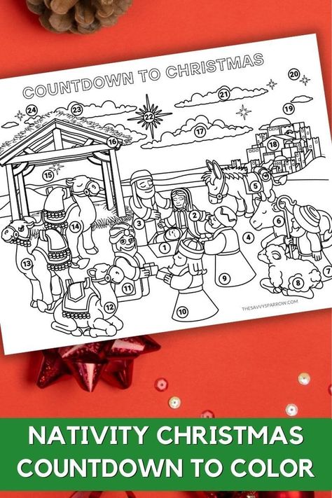 These free Christmas countdown coloring pages come in 4 different designs that your kids will LOVE! Just print the Christmas coloring sheets for kids, and have them color in one of the ornaments or presents on the sheet for every day of December. Kind of like a coloring advent calendar! Great free printable Christmas activities for kids to keep track of how many days til Christmas! Nativity Advent Coloring Page, Advent Calendar Coloring Page, Christmas Advent Printable, Advent Colouring Free Printable, Coloring Advent Calendar, Free Advent Printables For Kids, Advent Coloring Pages Free Printable, Christmas Activity Sheets Free Printable, Free Printable Christmas Activities