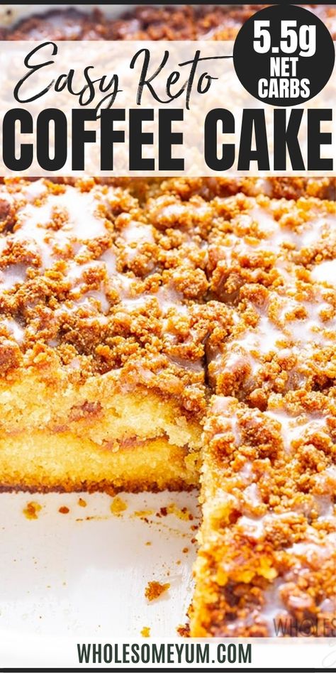 Almond Flour Coffee Cake, Best Keto Coffee, Keto Coffee Cake, Recipe With Almond Flour, Almond Flour Cakes, Streusel Coffee Cake, Cinnamon Coffee Cake, Cinnamon Streusel, Low Carb Cake