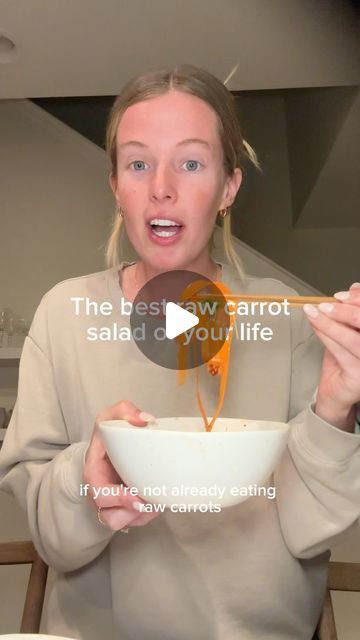 The raw carrot salad has gotten a LOT of attention in the health & wellness space because of its ability to support gut mobility & bind t... | Instagram Ways To Eat Sprouts, Carrot Salad For Hormones, Recipe Carrots, Raw Carrot Salad, Excess Estrogen, Carrot Recipe, Light Lunches, Carrot Salad Recipes, Eating Carrots