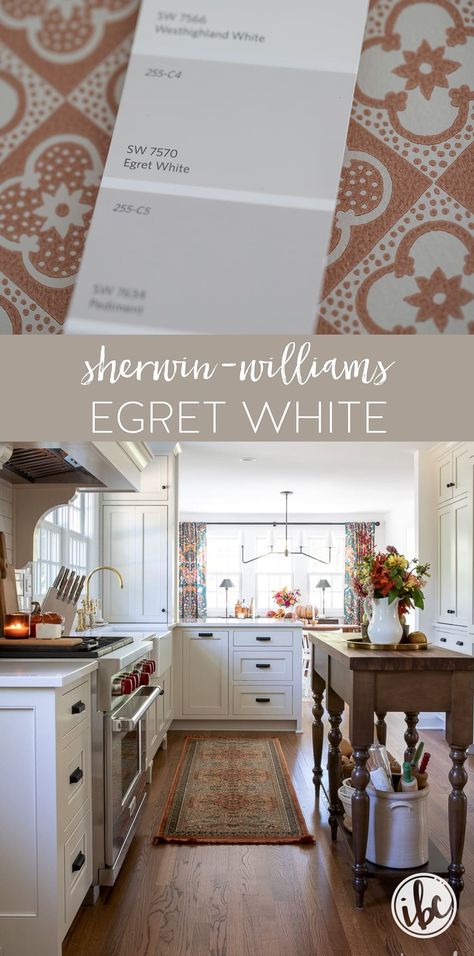 Discover Sherwin-Williams Egret White: The perfect off-white to refresh your interiors. This pretty hue is the perfect answer to tired “all-white” color schemes, giving a creamy addition to your home. #paintcolors #egretwhite Soft White Paint, Egret White, Top Paint Colors, White Paint Color, Sherwin Williams Color Palette, Neutral Paint Color, Sherwin Williams Colors, All White Kitchen, Best Paint Colors