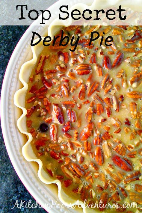 Derby Pie Bars, Kentucky Derby Pie Recipe, Salted Honey Pie, Derby Pie Recipe, Kentucky Derby Food, Mint Pie, Kentucky Derby Pie, Derby Party Food, Kentucky Derby Party Food