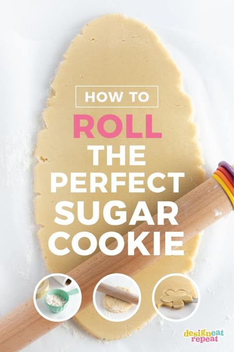 How to Roll Out Sugar Cookies with Step by Step Instructions Professional Sugar Cookie Recipe, Sugar Cookies With Sour Cream, Cookies With Sour Cream, Chessman Cookies, Rolled Sugar Cookie Dough, Design Eat Repeat, Sugar Cookie Recipe For Decorating, Cookie Tips, Roll Out Sugar Cookies