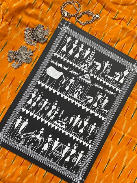 Its a odisha tribal art similar to warli art Traditional Warli Painting, Warli Mandala Art, Warli Art Designs, Saura Painting, Warli Arts, Warli Art Painting, Odisha Art, Saura Art, Warli Paintings