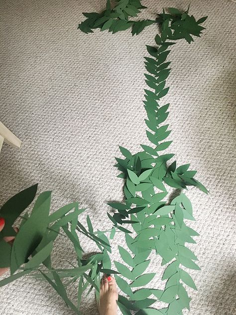 Easy Leaf Garland (Fall Into the Holidays, Week 3) | Less Than Perfect Life of Bliss | home, diy, travel, parties, family, faith Cricut Leaf Garland, Cricut Paper Garland, Paper Leaf Garland Diy, Diy Vines Paper, Leaf Garland Diy, Diy Vines, Diy Leaf Garland, Willow Garland, Relief Society Crafts