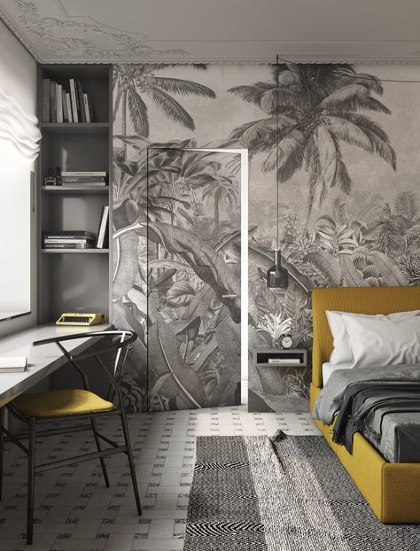 Covering a door with wallpaper - Ermetika Products Door With Wallpaper, Vinyl Cladding, Washable Wallpaper, Wallpaper Interior, With Wallpaper, Wall Systems, Adhesive Wallpaper, 3d Wallpaper, Interior Doors