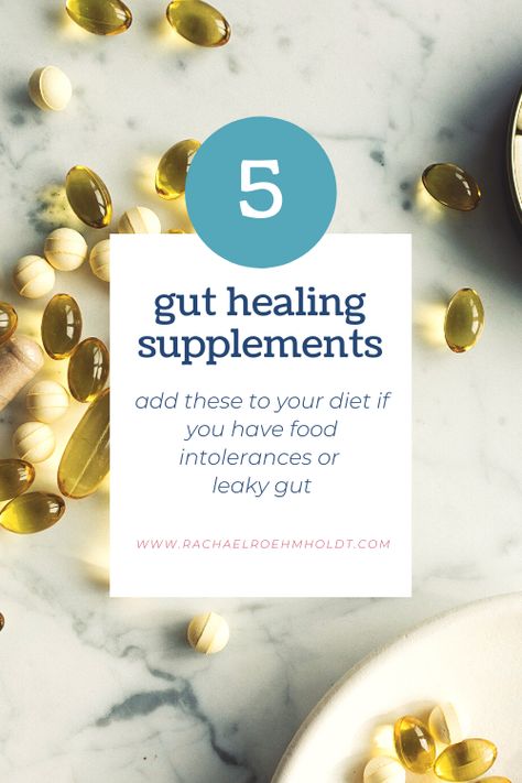 5 Gut-Healing Supplements to Add to Your Diet - Rachael Roehmholdt Supplements For Constipation, Gut Supplements, Leaky Gut Supplements, Gut Recipes, Heal Leaky Gut, Autoimmune Diet, Gut Healing Recipes, Gut Health Recipes, Lactose Free Diet