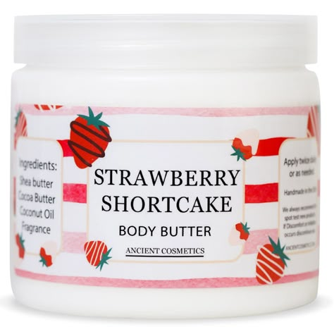 Strawberry Shortcake Body Butter Strawberry Butter, Coconut Oil Body, Strawberry Girl, Strawberry Lemon, Smell Goods, Sugar Cake, Pink Strawberry, Bath And Body Care, Damaged Hair Repair