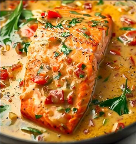 Recipes for Everyone Dinner With Salmon, Pesto Salmon Recipe, Pepper Cream Sauce, Tomato Pesto Sauce, Crawfish Recipes, Roasted Pepper Sauce, Pesto Salmon, Red Pesto, Roasted Red Pepper Sauce