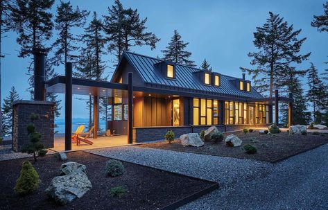 Cedar House Exterior, Black And Cedar House Exterior, Prefab Homes Canada, Mobile Home Bathroom Remodel, Lindal Homes, Chalet Style Homes, Lindal Cedar Homes, Cedar House, Mobile Home Bathroom