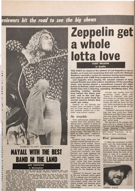 Whole Lotta Love, Led Zep, Music Paper, Uk Music, National Stadium, Big Show, Robert Plant, Music Fans, Led Zeppelin