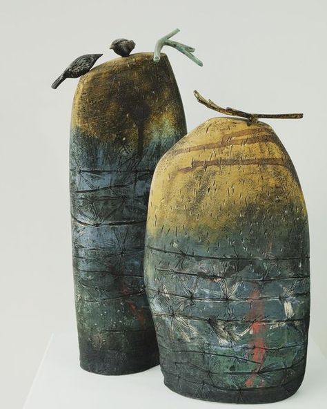 Shirley Vauvelle on Instagram: "Seeking A Response - Stoneware handbuilt Well I have done it … I have actually submitted a piece of work to the #rasummerexhibition @royalacademyarts for the very first time. I know, probably no chance of being selected but I promised my youngest I would. He has been niggling me for several years to have a go, taking on the baton from my Dad who is no longer with us. My Dad was so sweet, one year he rang me and said, ‘Me and your Mum would like to pay for you to Shirley Vauvelle Ceramics, Shirley Vauvelle, Sculpture Images, Aluminum Foil Art, Ceramic Art Sculpture, Plant Pot Decoration, Pottery Handbuilding, Your Mum, Hand Built Pottery