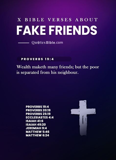 Discover the top Bible verses about Fake Friends from Scripture to help you understand how to navigate difficult relationships with this collection of scripture quotes! Learn the power of God’s Word to protect you from these toxic relationships and find comfort in the promises of God’s protection. #BibleVerses #FakeFriends #Relationships #God #Protection #Fake Friends #verses Bible Verse For Fake Friends, Bible Verse About Fake Friends, Bible Verses About Fake Friends, About Fake Friends, God Protection, Friends Bible Verse, Scriptures Quotes, Verses From The Bible, Friendship Problems