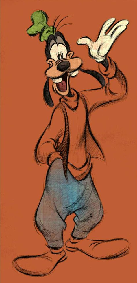 Disney Characters Goofy, Disney Character Sketches, Tote Bag Ideas, Walt Disney Cartoons, Goofy Disney, Disney Drawings Sketches, Disney Paintings, Goofy Drawing, Disney Art Drawings