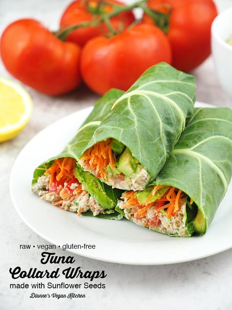 Tuna Wraps, Raw Meals, Too Hot To Cook, Vegan Tuna, Tuna Wrap, Autumn Calabrese, Vegan Sandwiches, Seed Recipes, Raw Vegan Diet