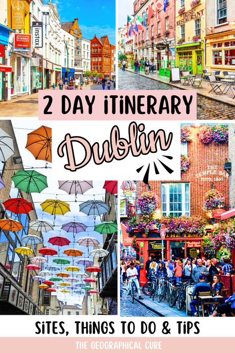 Planning a quick trip to Dublin? This 2-days in Dublin itinerary covers all the must-see spots! Explore iconic sites like Trinity College, the Book of Kells, and the Guinness Storehouse. Wander through cute neighborhoods, visit historic landmarks like Kilmainham Gaol, and enjoy the vaunted restaurants and pubs. Perfect for first-time visitors or those looking to make the most of a short stay in Ireland’s capital. Read on for how to spend two days in Dublin, with all the best things to do! Dublin Itinerary, Kilmainham Gaol, The Book Of Kells, Dublin Ireland Travel, Guinness Storehouse, Ireland Itinerary, Dublin Travel, Historic Landmarks, Book Of Kells