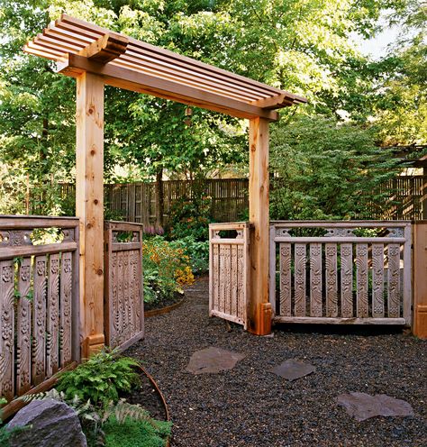 Garden Arbor With Gate, Garden Remodel, Trellis Arbor, Arbor Gate, Wooden Arbor, Garden Gate Design, Backyard Getaway, Arbors Trellis, Lumber Storage