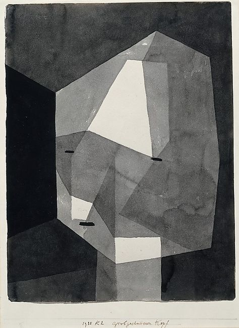 Paul Klee (1879–1940 ). Rough-Cut Head. 1935.  Ink wash and graphite on paper mounted on cardboard Paul Klee Art, Istoria Artei, Amedeo Modigliani, Art Exhibition Posters, Hur Man Målar, Paul Klee, Unframed Art Prints, Popular Art, Abstract Art Prints