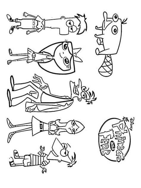 Disney Coloring Pages Printables, Phineas E Ferb, Wrist Tattoo Designs, Octopus Tattoo Design, Phineas Y Ferb, Boy Coloring, Cartoon Character Tattoos, Kids Themed Birthday Parties, Art Sketches Doodles