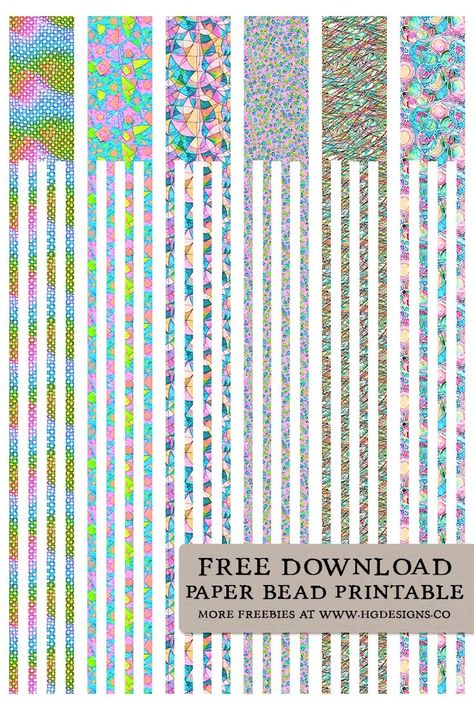 Free Download: Paper Beads Printable – HG Designs Paper Beads Template Printable, Beads Template, Paper Beads Diy, Paper Beads Template, Bead Templates, Make Paper Beads, Templates Printable Free, Paper Beads, Printable Patterns