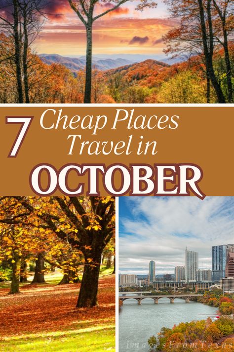 cheap travel October Travel Destinations, Cheapest Places To Travel, October Travel, Place To Travel, Cheap Places To Travel, Fall Bucket List, Dream Travel Destinations, Asheville, Dream Vacations