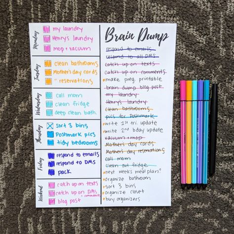 Sticky Note Brain Dump Printable – Let's Live and Learn Weekly Brain Dump, Daily Brain Dump, Mental Organization, Brain Dump Template, Photo Dump Ideas, Brain Dumping, Weekly Reset, Dump Ideas, Organizational Structure