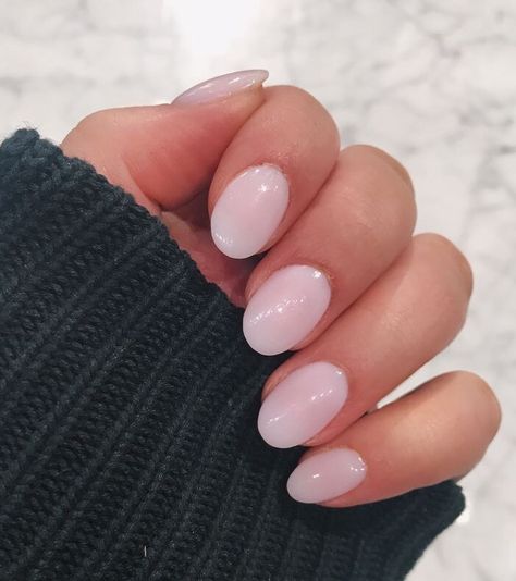 Acrylic Natural Nails, Short Rounded Acrylic Nails, Light Pink Acrylic Nails, Rounded Acrylic Nails, Oval Acrylic Nails, Short Oval Nails, Light Colored Nails, Nails Oval, Unghie Sfumate