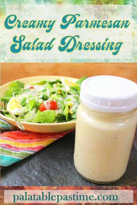 Creamy Parmesan Dressing Recipe, Parmesan Salad Dressing, Parmesan Dressing Recipe, Mexican Salad Dressings, Mayo Salad, Carb Sides, Parmesan Salad, Homemade Italian Dressing, Creamy Salad Dressing