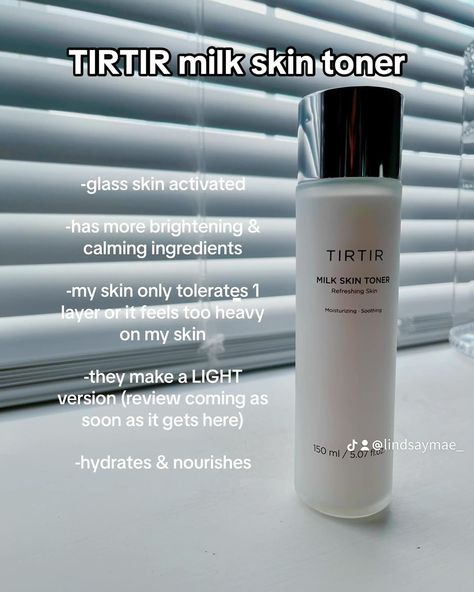 I LOOOOOOVEEEE both of these toners very much. They are quite similar in terms of how they perform on my skin! The @flaskin_global rice enzyme protein toner does have more gentle exfoliating ingredients and also the hydrating & brightening. The @tirtir_global milk skin toner has more calming/soothing ingredients and also the brightening and hydrating. The flaskin toner i can comfortably apply multiple layers, but the tirtir feels too heavy when doing so. Tirtir recently released a light ... Milky Toner, Rice Toner, Gift Wishlist, Best Toner, Basic Skin Care Routine, Hydrating Toner, Affordable Skin Care, Skin Toner, Body Skin Care Routine