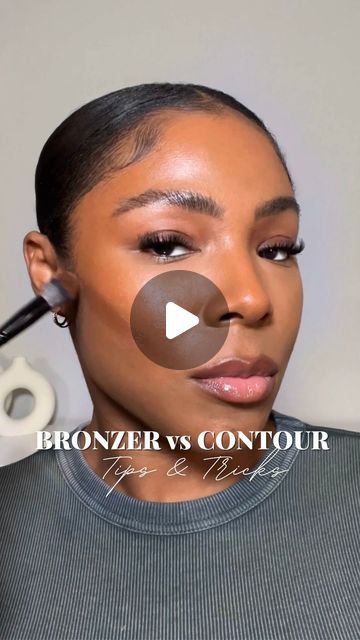 What To Use For Contouring, Bronze Vs Contour, How To Use Bronzer On Fair Skin, How To Use Cream Bronzer, Bronzer Vs Contour Application, Contour On Dark Skin, Bronzer Placement Round Face, Bronzer And Contour Application, How To Bronze Your Face