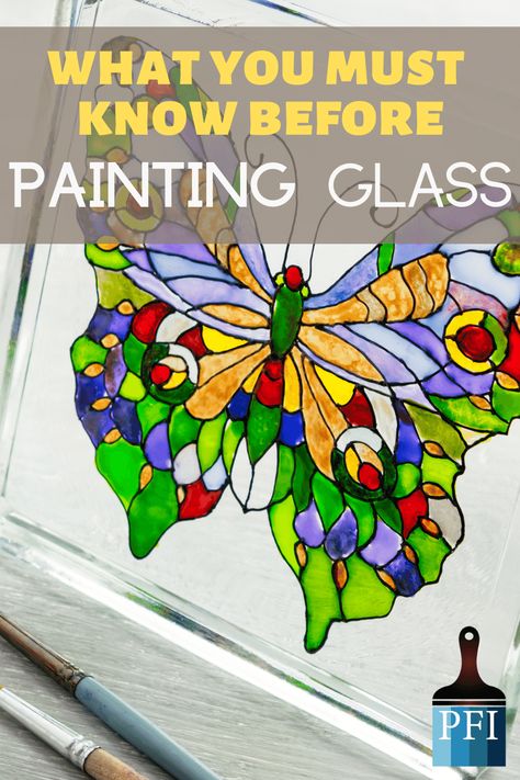 Learn how to paint on glass with these great tutorials on how to paint glass" class Painted Furniture Ideas, Painting On Glass Windows, Glass Paint Markers, Painting Glass, Glass Painting Designs, Stained Glass Paint, Diy Glass Bottle Crafts, Painting Glassware, Stained Glass Diy