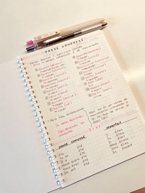 French Study Aesthetic, French Notes Aesthetic, French Study Notes, French Notebook, Studying French, Language Notes, French Handwriting, Simple Handwriting, Japanese Tips