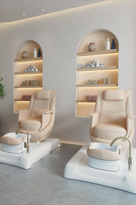 @benoravo pedicure chairs, perfect combination of aesthetics and comfort. Thick and Strong wrapping with the huge base make it safe and stable. Pedicure Interior Design, Beautiful Pedicure, Lash Beds, Luxury Nail Salon, Waxing Room, Manicure Station, Pedicure Station, Apple Picture, Pedicure Chair