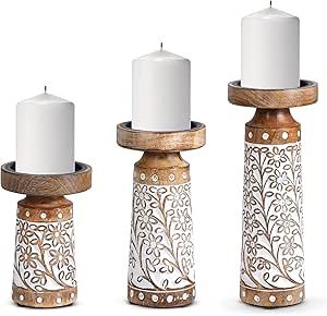 Wood Pillar Candle Holders, Wooden Candle Stand, Hand Carved Candles, White Candle Holders, Tall Candle Holders, Rustic Candle Holders, Candle Carving, Large Candle Holders, Tall Candle