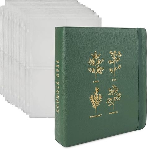 Amazon.com: Seed Storage Organizer Binder - Seed Packet Organizer with 50 Pack Sheet Protectors that stores 200 Seed Envelopes. Seed Storage Binder delivering complete Seed Saving Kit for every Garden Lover. : Office Products Seed Saving Envelopes, Seed Envelopes, Storage Binder, Seed Storage, Sheet Protectors, Buy Seeds, Seed Catalogs, Binder Organization, Seed Saving