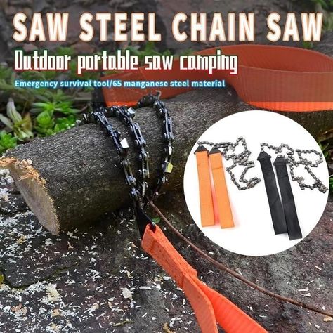 Pocket Chain Saw Manual Survival Gear Steel Rope Handy Portable Emergency Saw Sharpening, Chainsaw Sharpener, Pocket Chain, Sharpening Tools, Chain Saw, Hand Saw, Survival Tools, Outdoor Survival, Saws