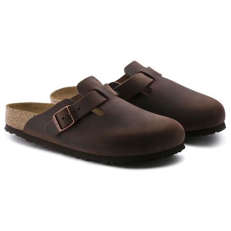 The BIRKENSTOCK Boston is a veritable classic that can easily be worn all year round. The Boston has a legendary status thanks to its sophisticated, individual design. With its additional foam layer, the soft footbed offers extra comfort and pampers feet – all day long.Product features: Anatomically shaped cork-latex footbed Upper: oiled nubuck leather Footbed lining: suede, Sole: EVA Made in Germany Birkenstock Boston Soft Footbed, Boston Soft Footbed, Birkenstock Clog, Men Birkenstock, Birkenstock Men, Mens Clogs, European Shoes, Suede Clogs, Birkenstock Women