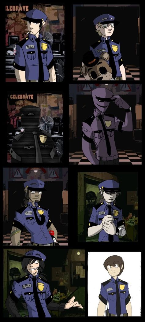 Night Guard Fnaf Fanart, Fnaf Oc Night Guard, Night Security Guard Aesthetic, Fnaf Night Guards Fanart, Fnaf Night Guard Uniform Gacha, Security Guard Uniform Fnaf, Nightguard Oc Fnaf, Fnaf Night Guard Uniform, Fnaf Security Guard Cosplay