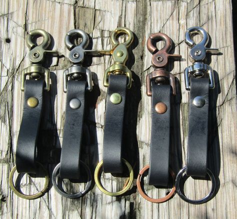 Small Handmade Black Water Buffalo Full Grain Leather keychain, leather belt loop snap, leather belt loop key fob, leather key fob https://etsy.me/3Qn3QBt #brown #leatherkeyfob #waterbuffalo #antiquebrasskeyfob #leatherkeychain #beltloopkey #grayeagleleather Grey Eagle, Keychain Leather, Leather Key Fobs, Water Buffalo, Black Water, Leather Key, Leather Keychain, Top Grain Leather, Antique Copper