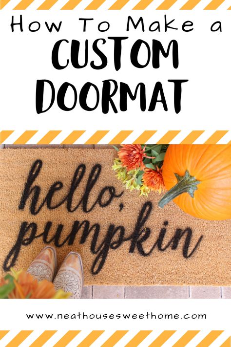 Welcome Mat Diy, Pumpkin Doormat, Diy Doormat, Door Mat Diy, Motherhood Lifestyle, Diy Christmas Gifts For Family, Cheap Crafts, Silicone Moulds, Hello Pumpkin