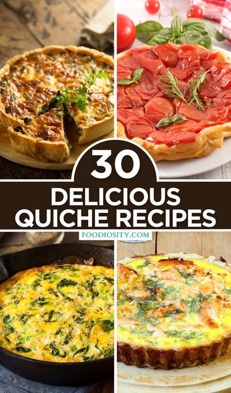 Dive into the world of quiches with our curated list of 30 delicious quiche recipes. From classic Lorraine to inventive veggie variations, these recipes offer something for every taste. Click to explore easy, flavorful quiches perfect for any meal! Mediterranean Quiche Recipes, Easy Quiche Recipes, Quick Quiche, Quiche Lorraine Recipe, Delicious Quiche, Easy Quiche, Vegetable Quiche, Breakfast Quiche Recipes, Quiche Recipes Easy