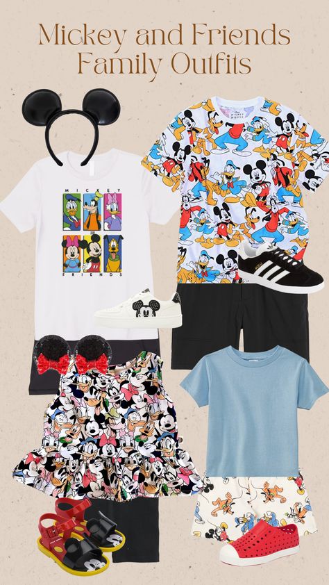 Disney Family Theme Outfits, Hollywood Studios Outfit Family, Family Magic Kingdom Outfits, Disney Outfit Ideas For Kids, Brother Sister Disney Outfits, Epcot Outfit Ideas Family, Mom And Son Disney Outfits, Hollywood Studios Family Outfits, Coordinating Disney Outfits Family