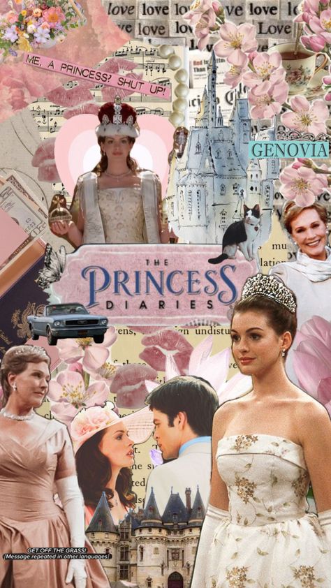 The Princess Diaries Aesthetic Wallpaper, Cute Movie Wallpapers, Princess Diaries Wallpaper Iphone, Princess Diaries Collage, Princess Diaries Wallpaper, Clueless Collage, Princess Diaries Aesthetic, Movies 2000s, Movies Collage